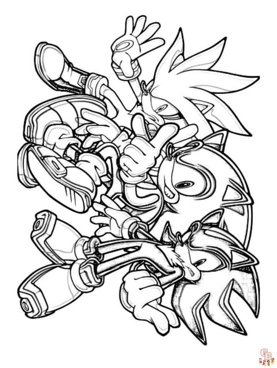 Three Sonic Coloring Pages