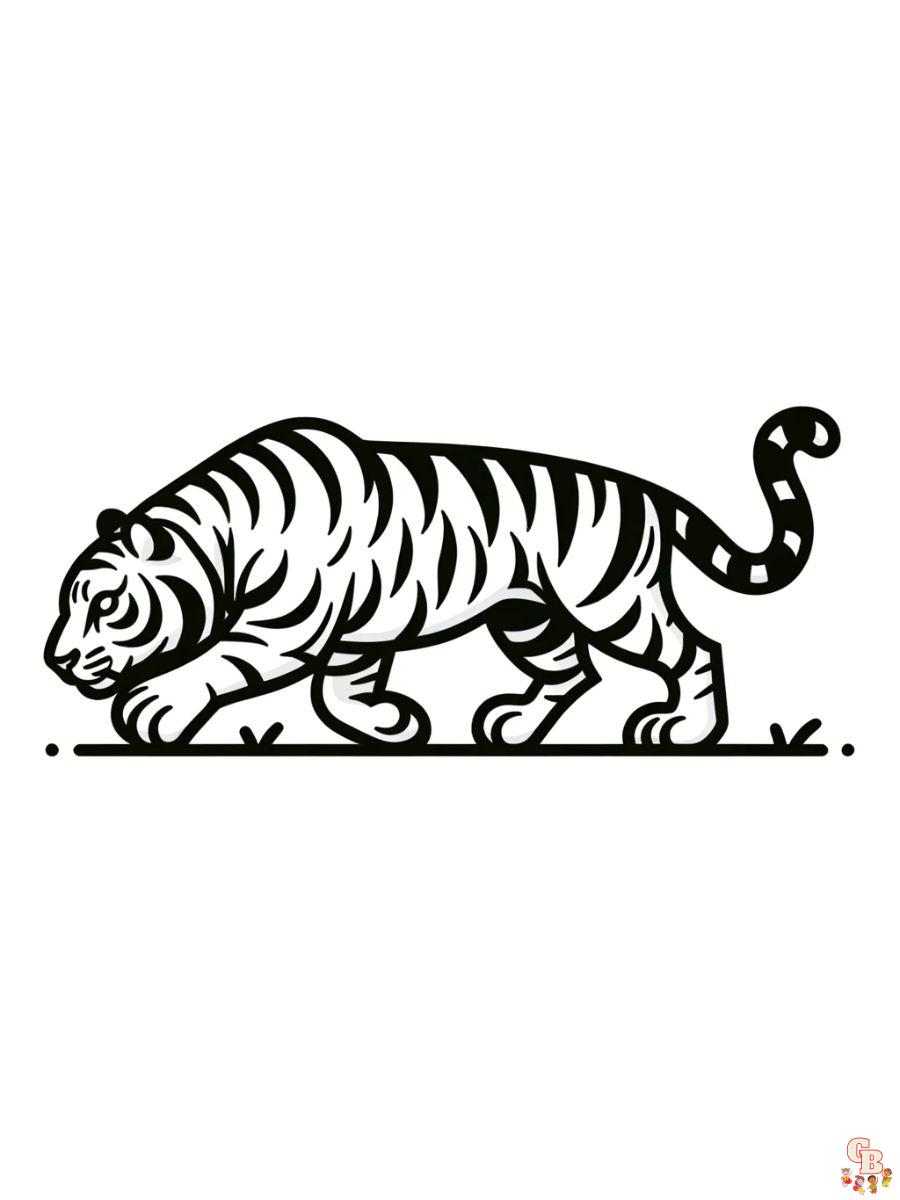 Tiger Hunting Coloring Page