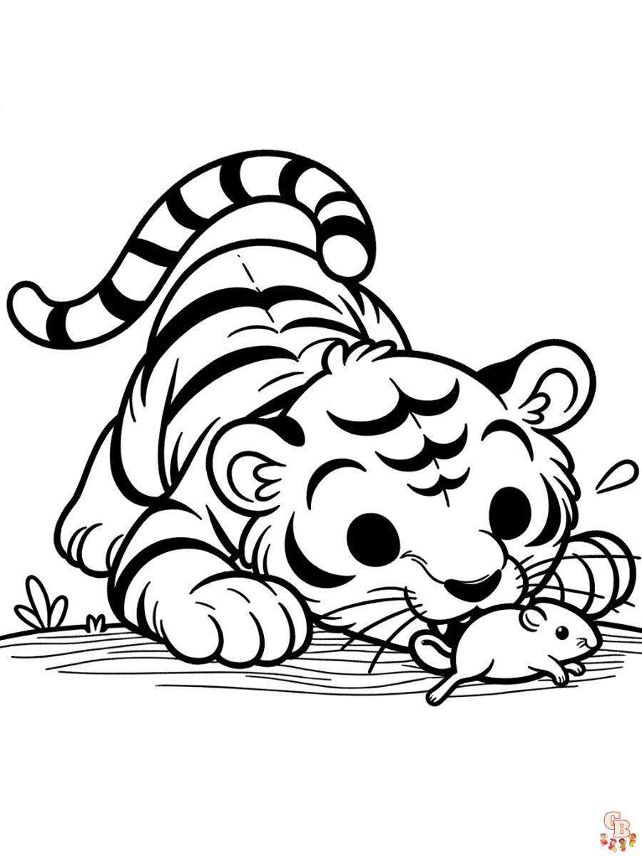 Tiger Hunting Coloring Pages Free