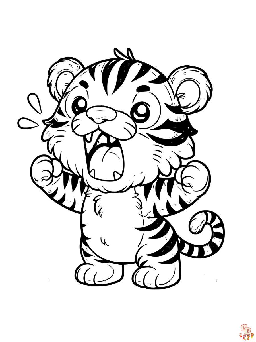 Tiger Roaring Coloring Pages