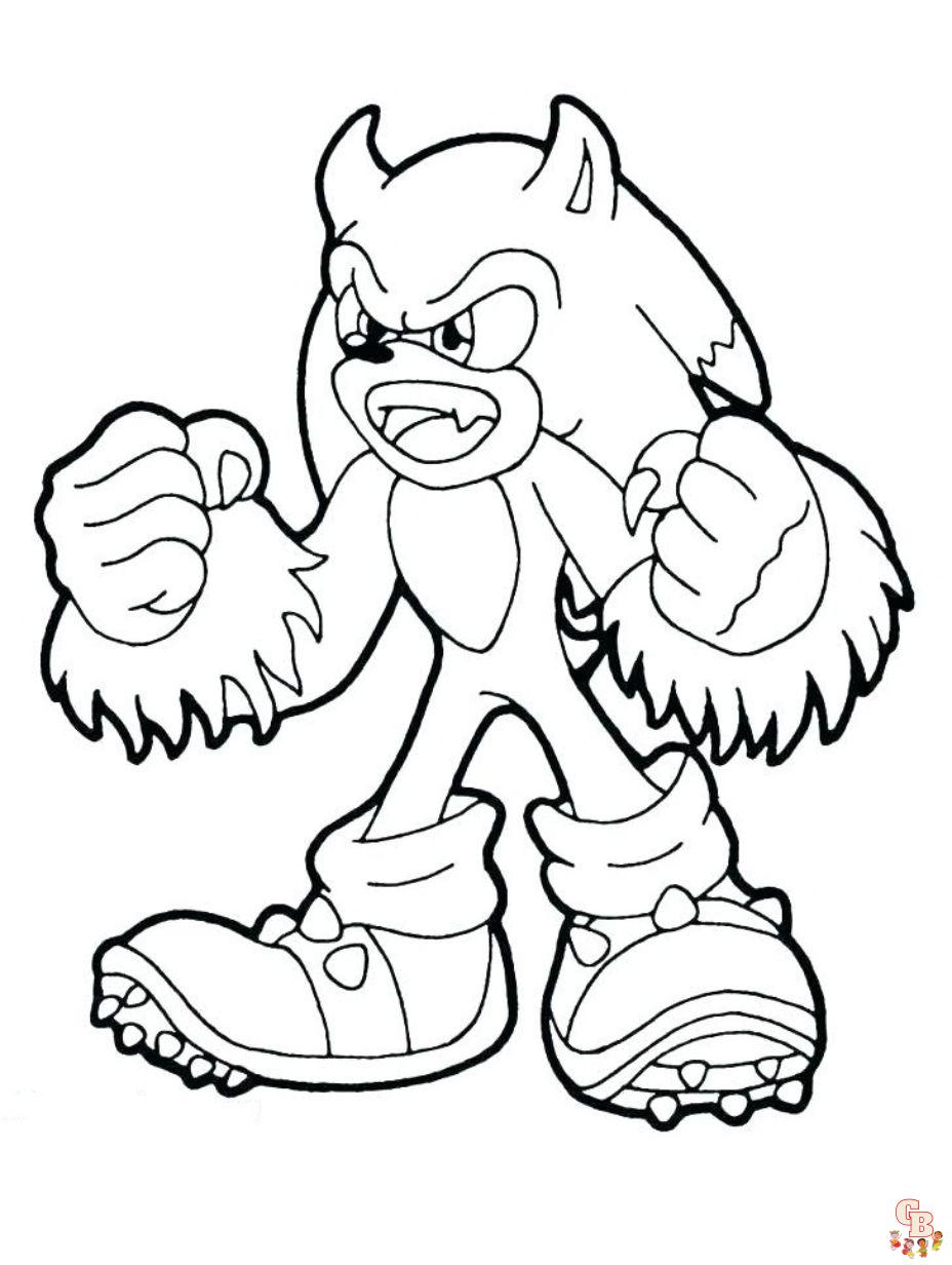 Werehog Sonic Coloring Pages