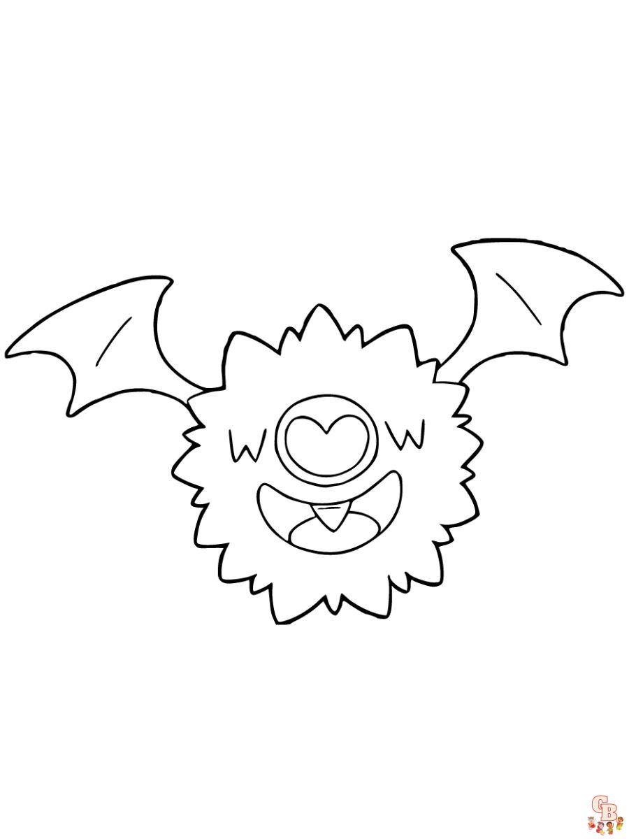 Woobat coloring page