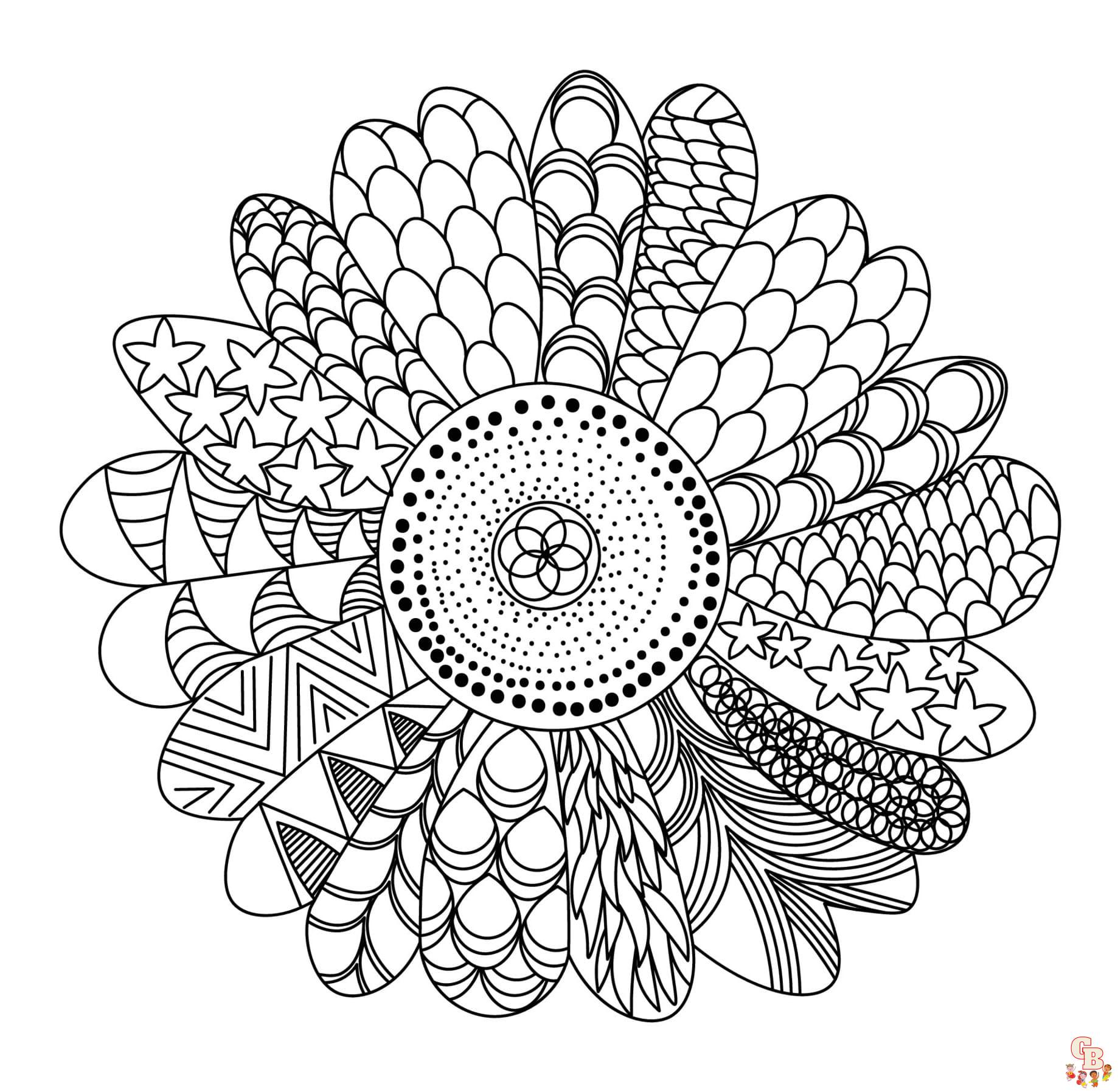 Zentangle coloring pages printable free