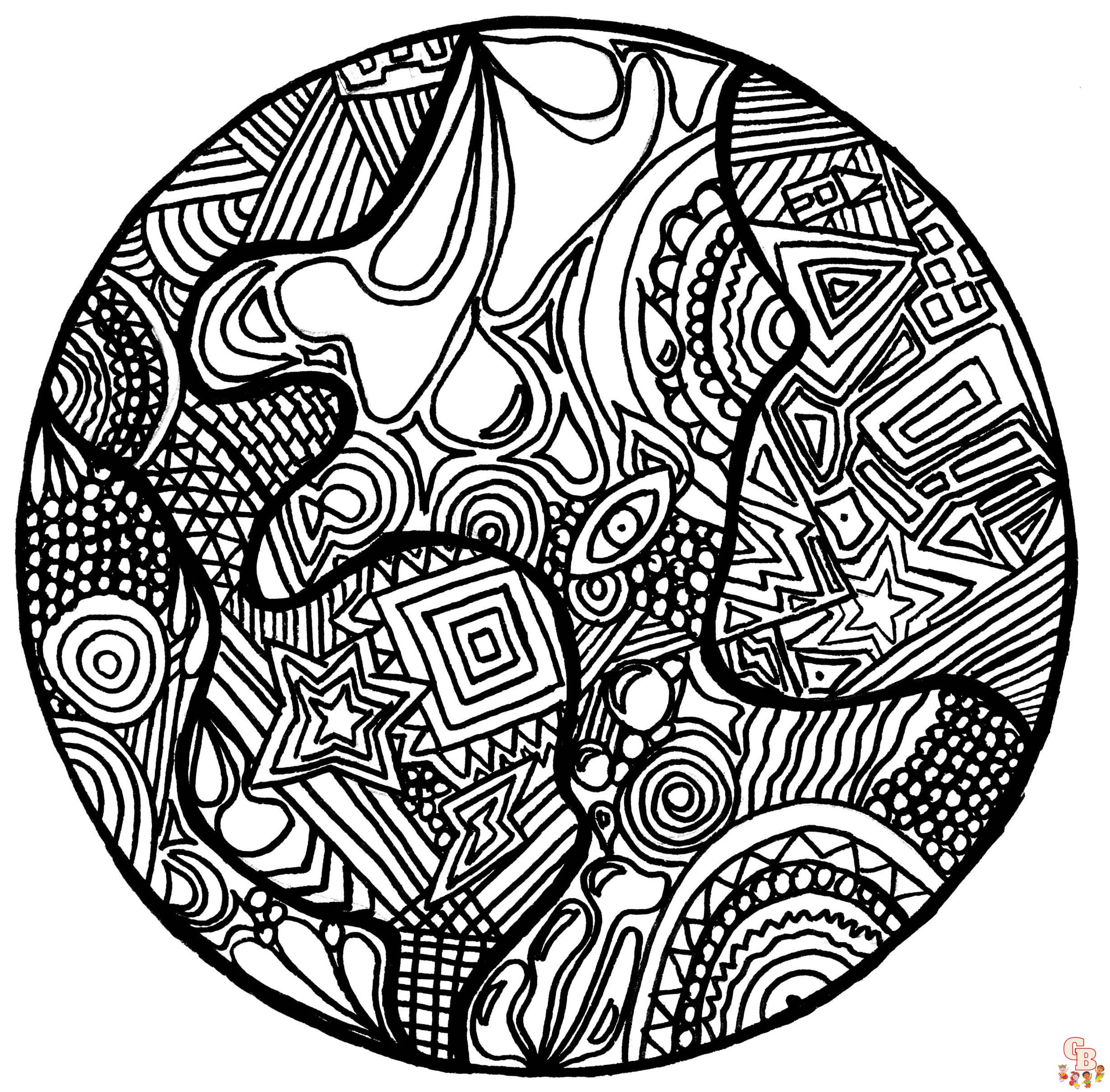 Zentangle coloring pages printable