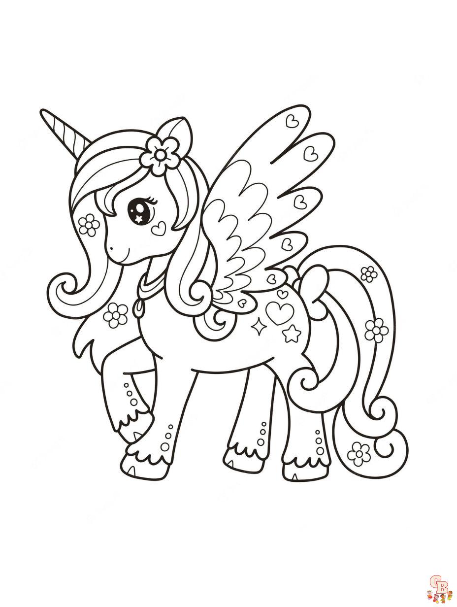 adorable cute unicorn coloring pages