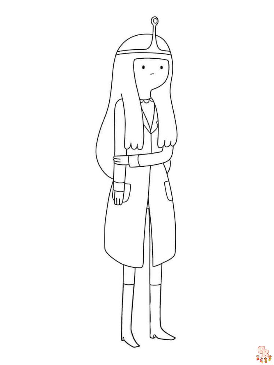 adventure time coloring page princess bubblegum