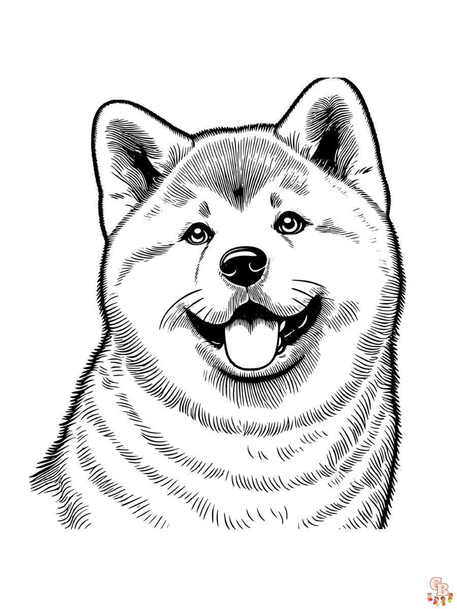 akita coloring page free