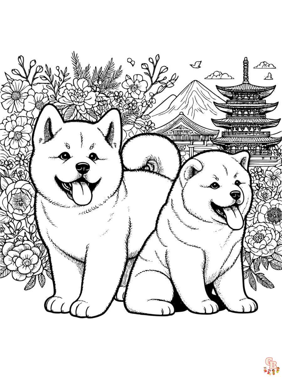 akita coloring page