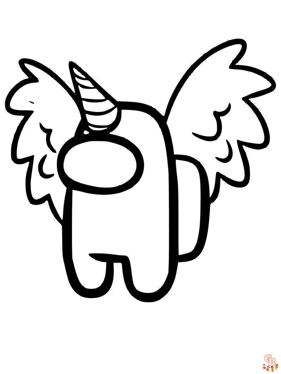 among us coloring pages unicorn