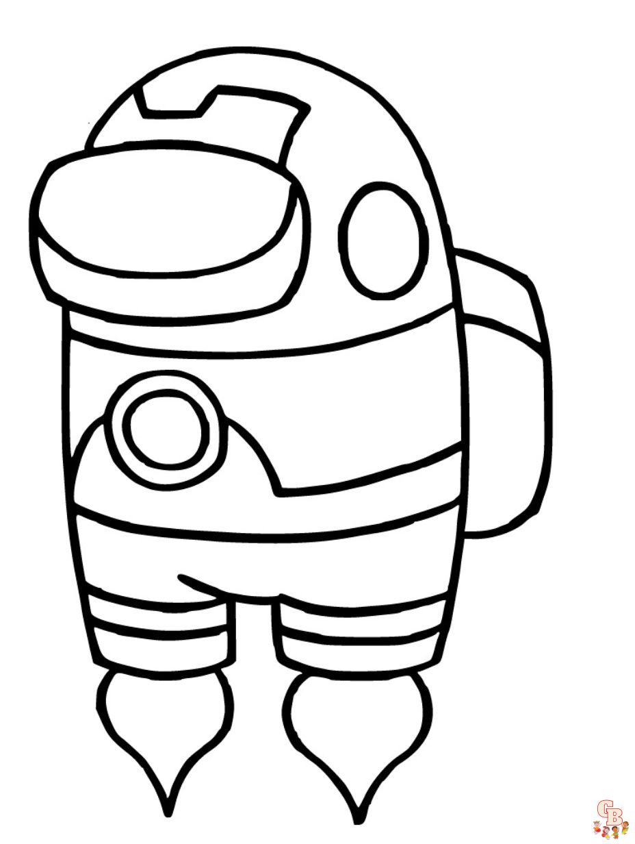 among us iron man coloring pages