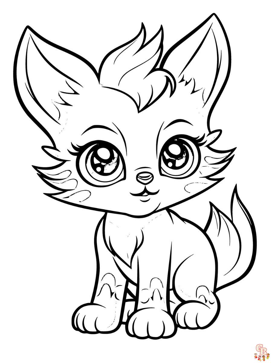 anime cat coloring pages printable