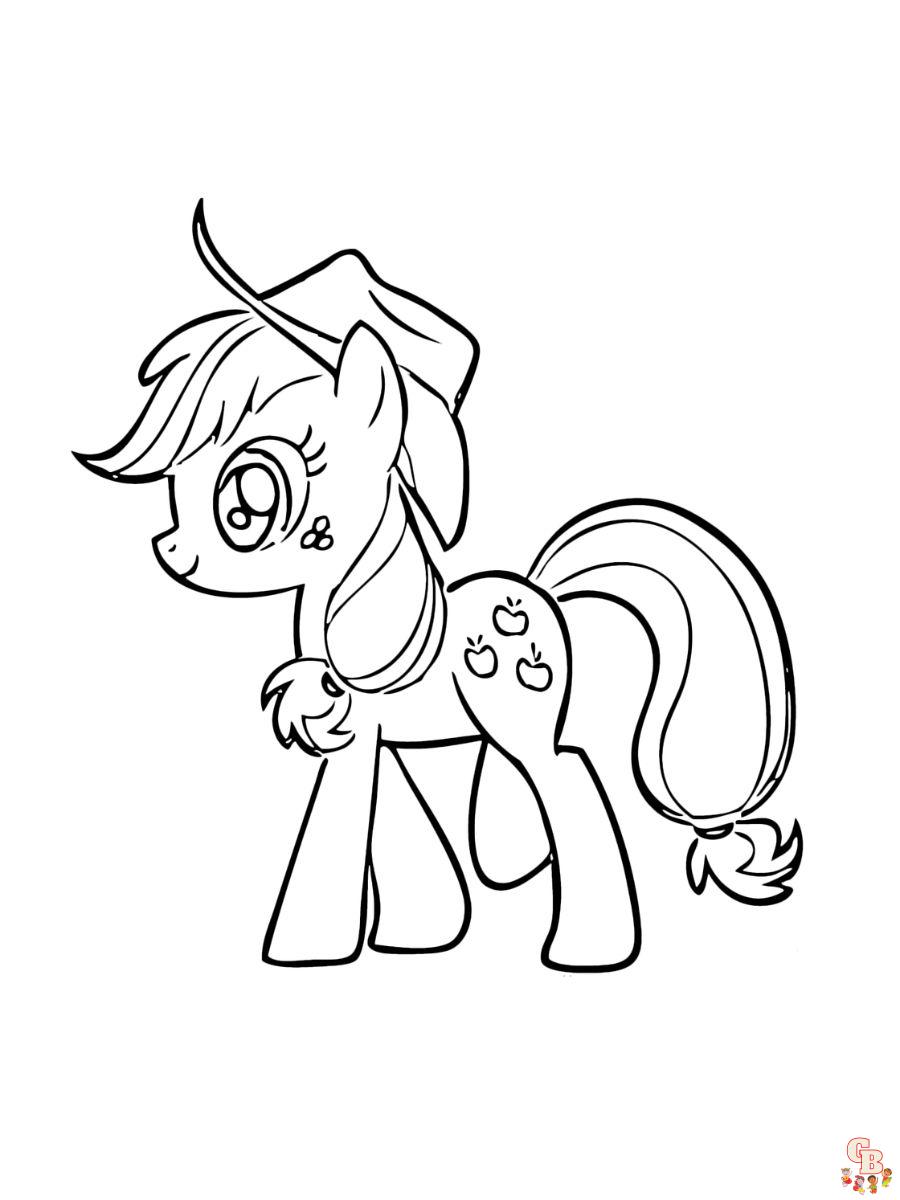 applejack my little pony coloring page