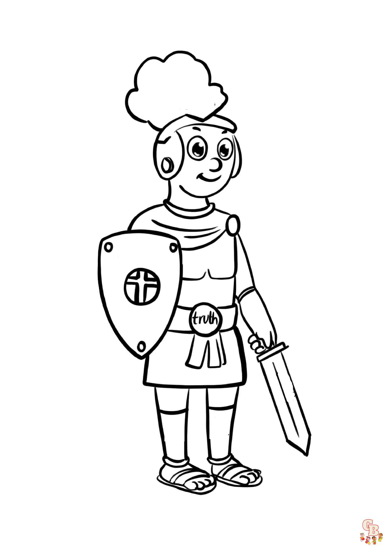 armor of god coloring pages to print