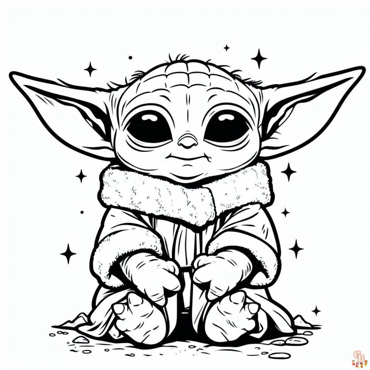 baby yoda coloring pages free