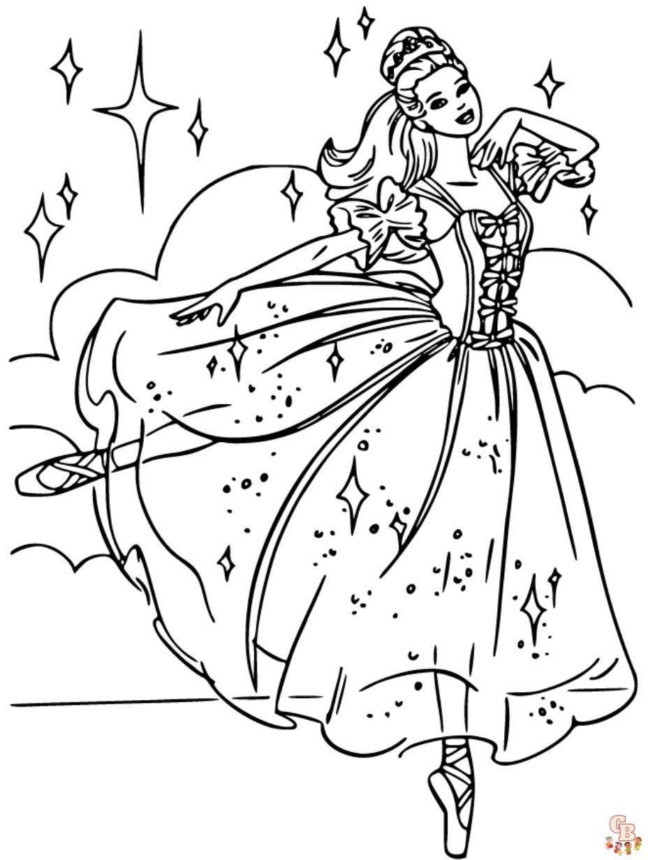 barbie 12 dancing princesses coloring pages