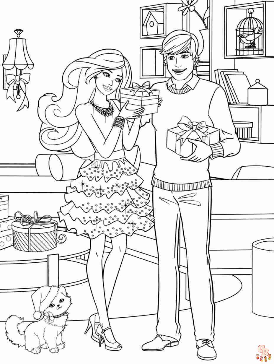 barbie and ken coloring pages