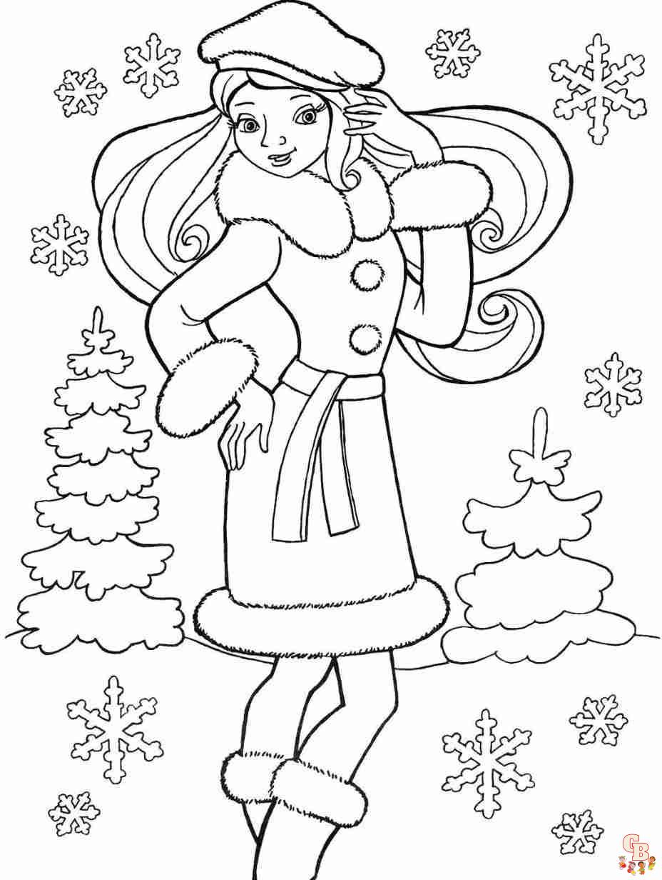 barbie christmas coloring page