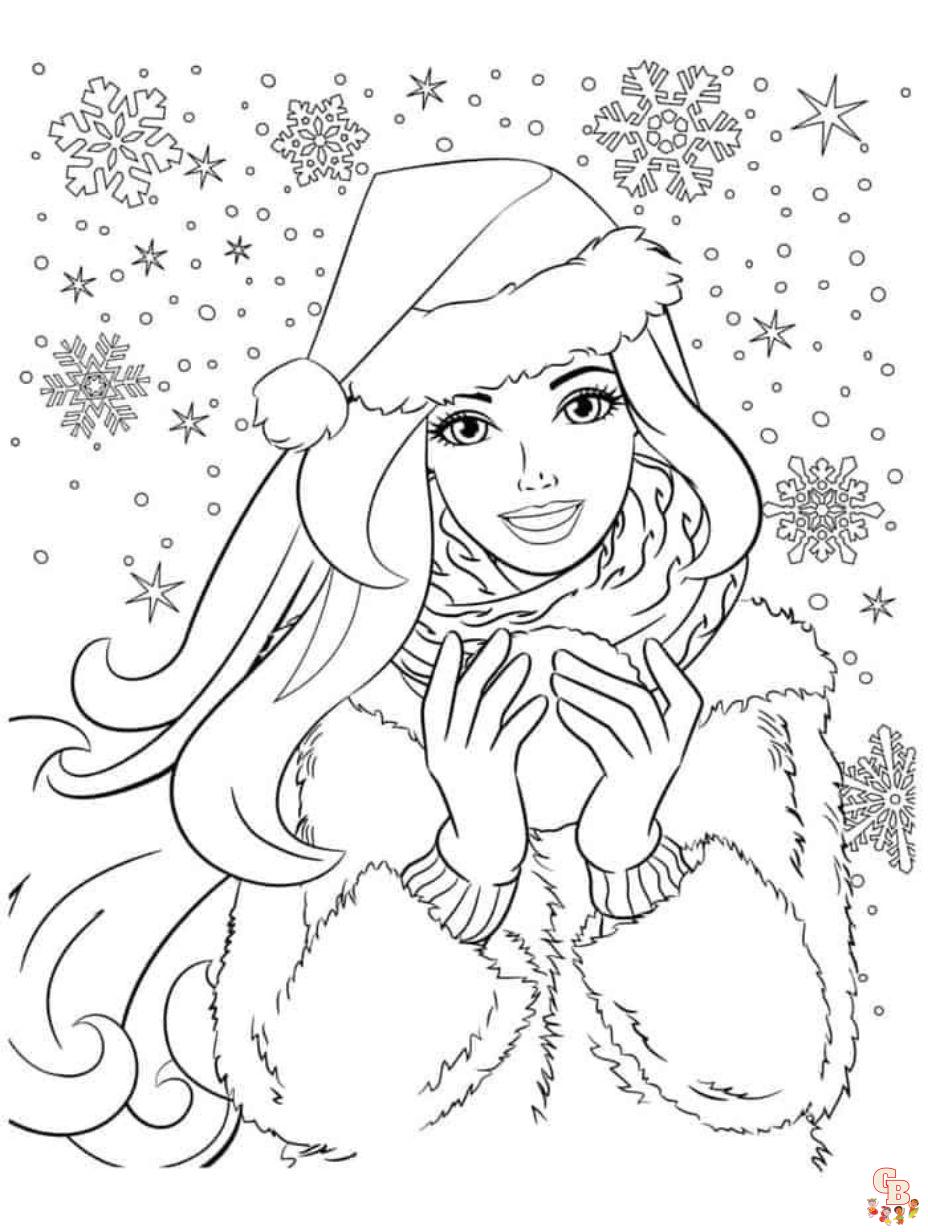 barbie christmas coloring pages