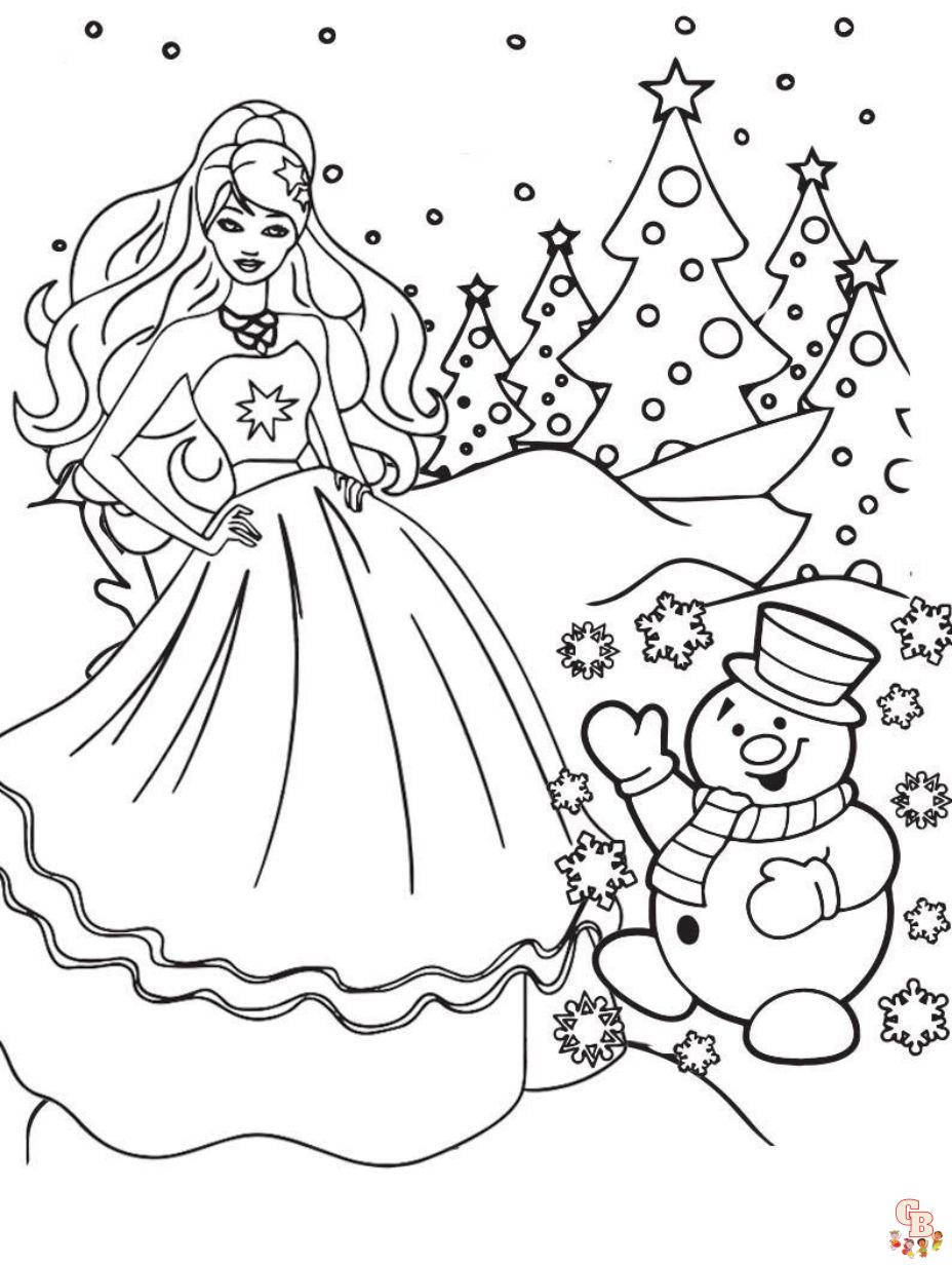 barbie coloring pages christmas