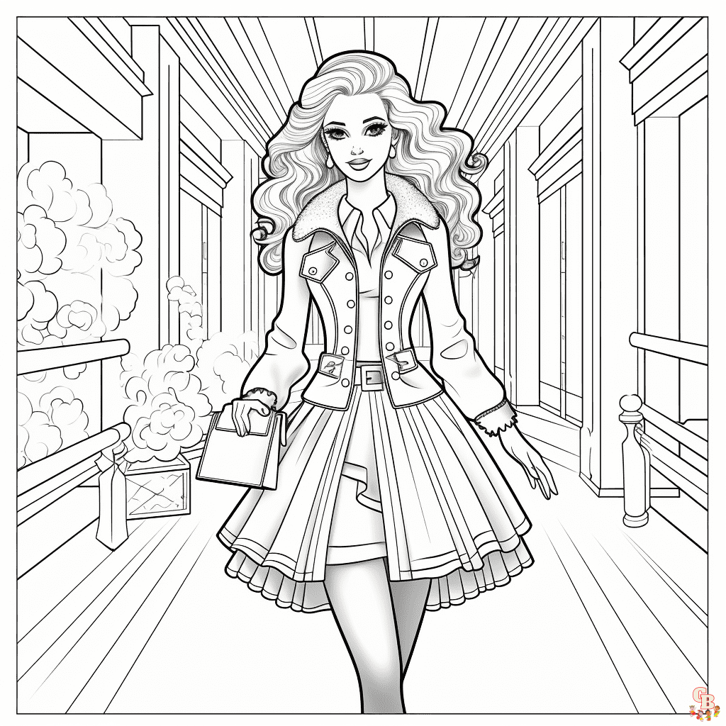 barbie fashion coloring pages