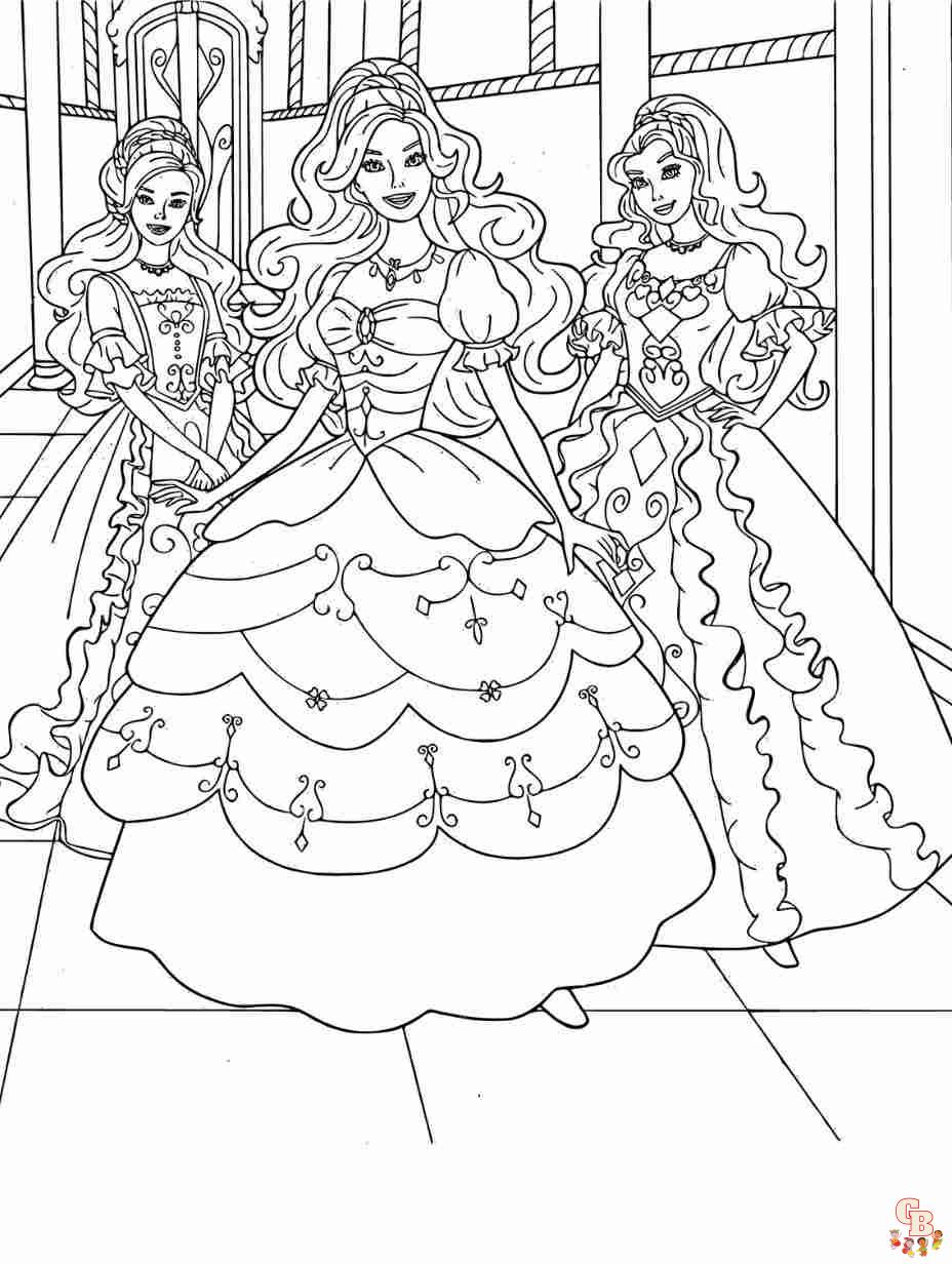 barbie princess coloring pages