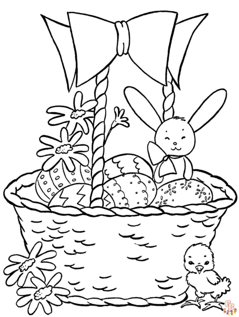 basket of easter eggs coloring page