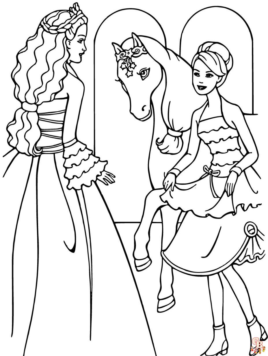 beautiful barbie princess coloring pages