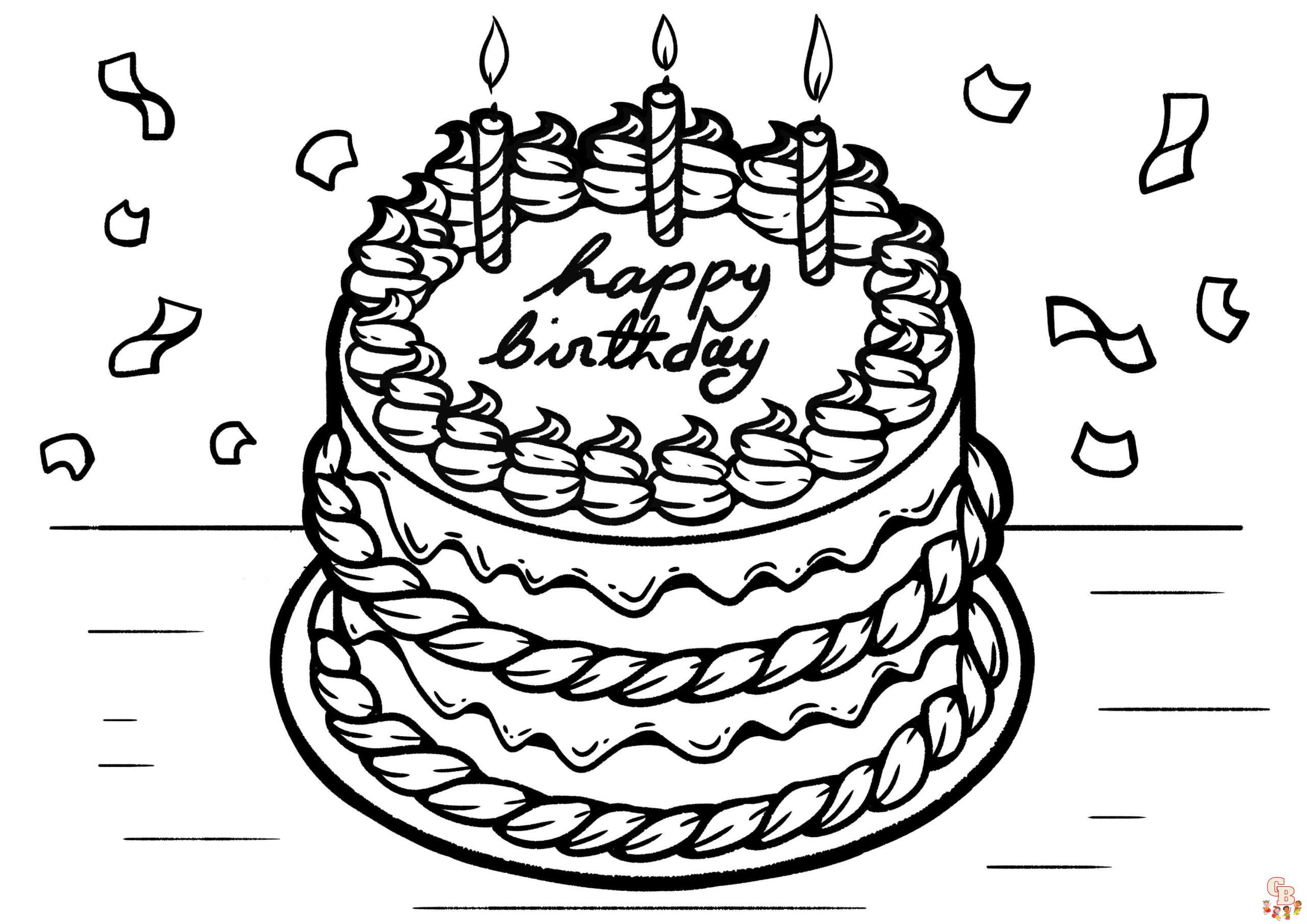 birthday cake coloring page