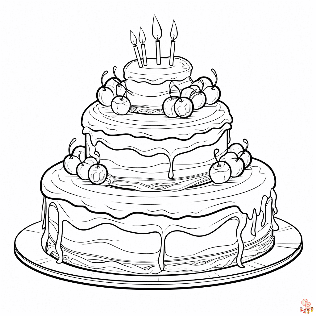 birthday cake coloring page