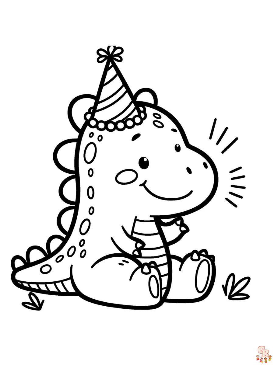 birthday dinosaur coloring pages