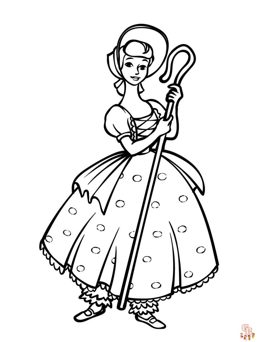 bo peep toy story coloring page printable