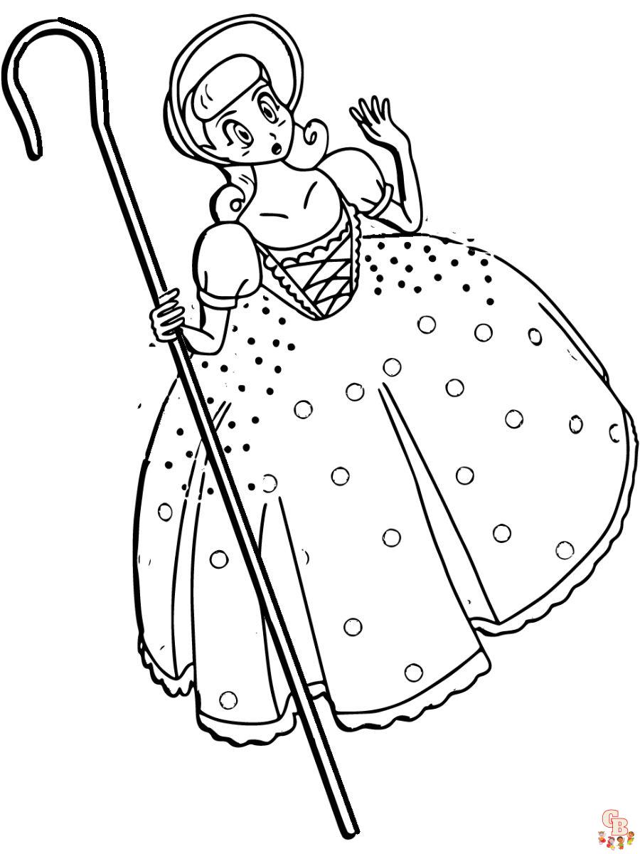 bo peep toy story coloring page