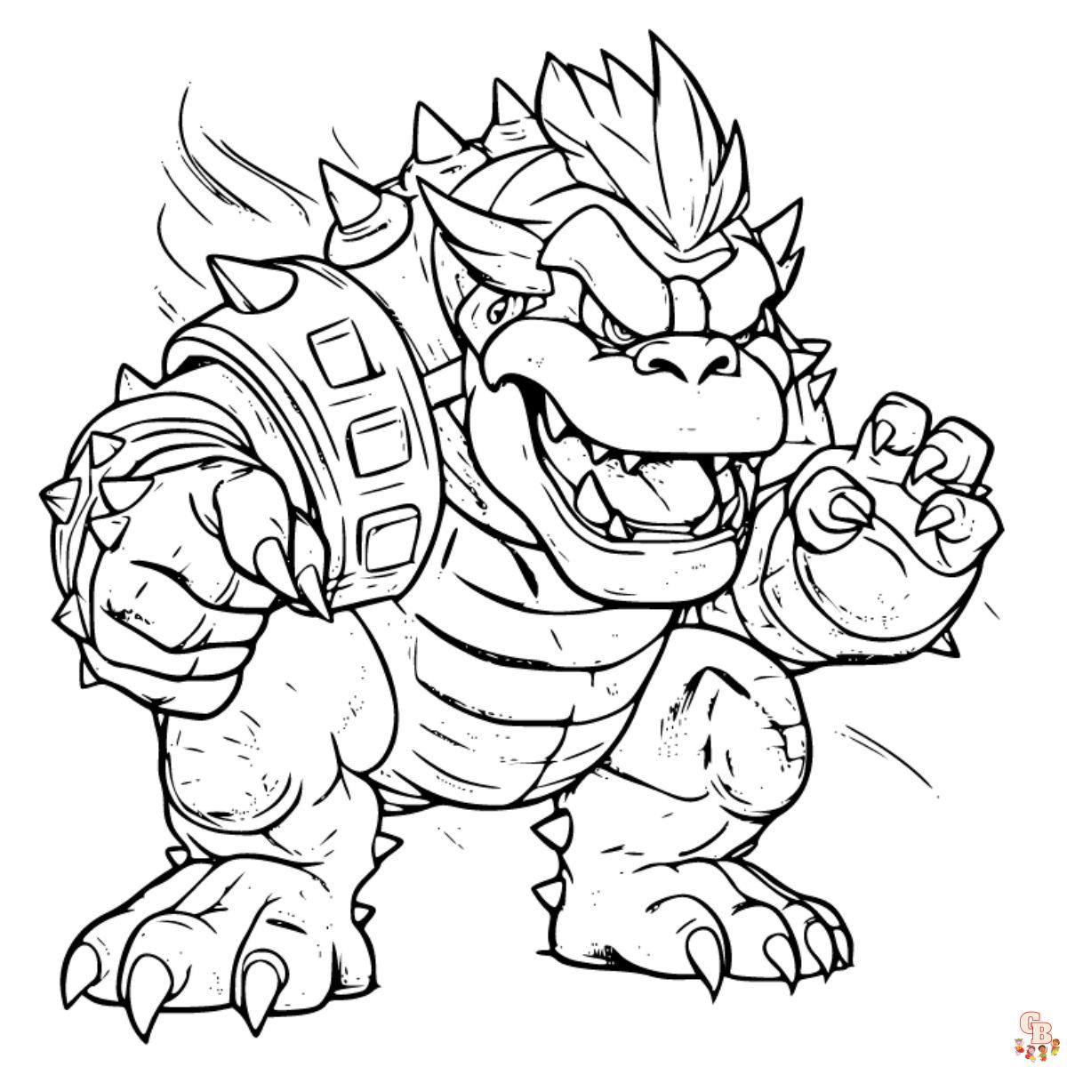 bowser coloring pages free