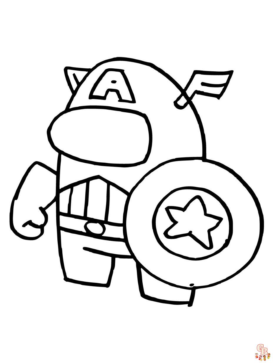 captain america among us coloring page