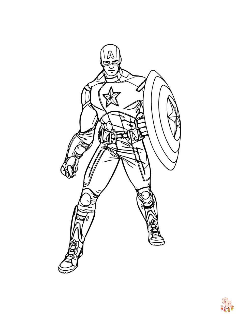 captain america coloring page