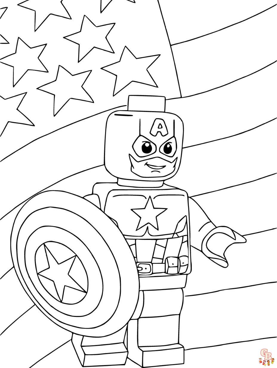 captain america coloring pages lego