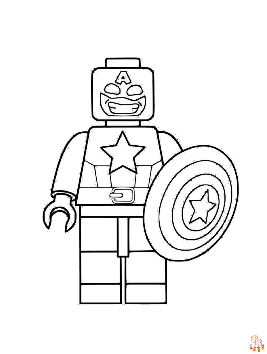 captain america lego coloring pages