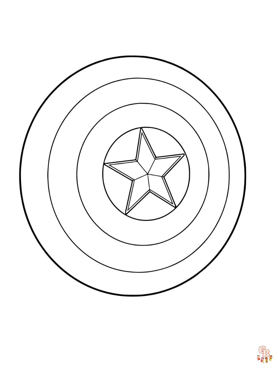 captain america shield coloring page