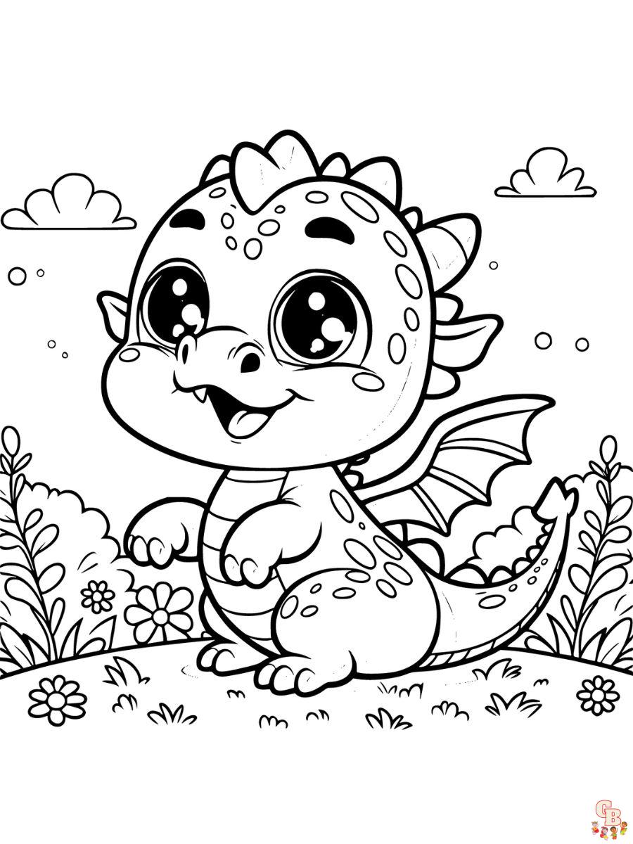 cartoon dragon coloring pages for kids