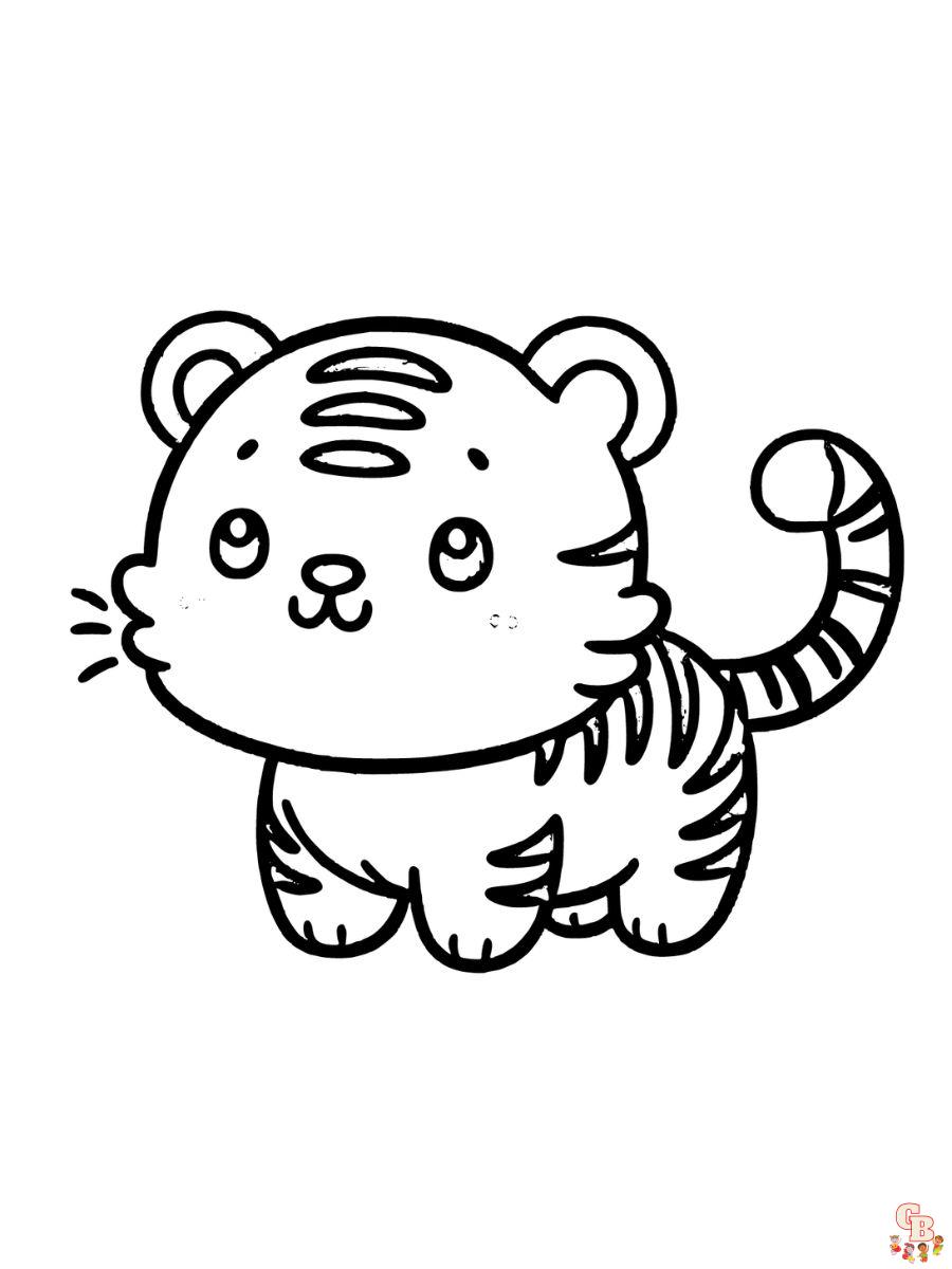 cartoon tiger coloring pages for kids