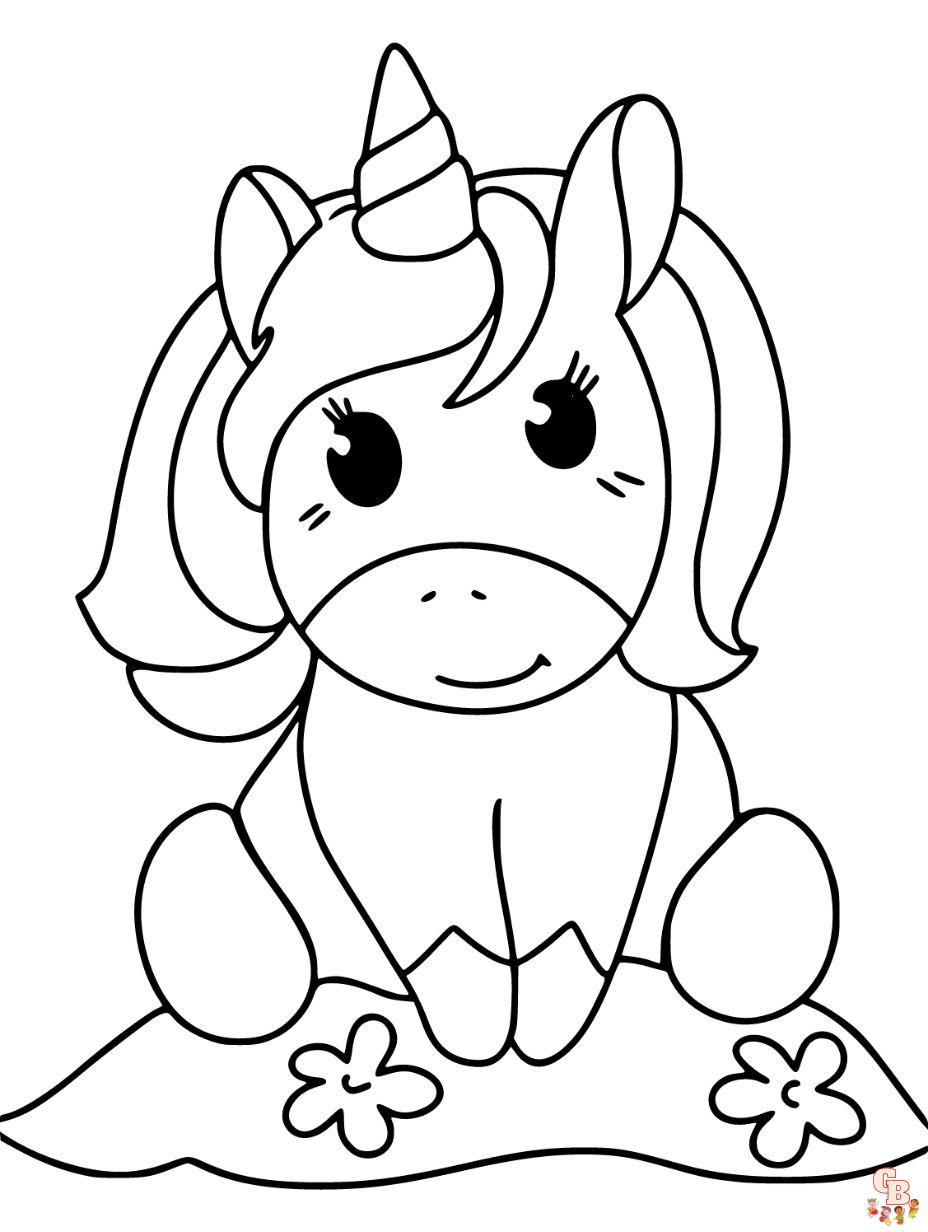 cartoon unicorn coloring pages