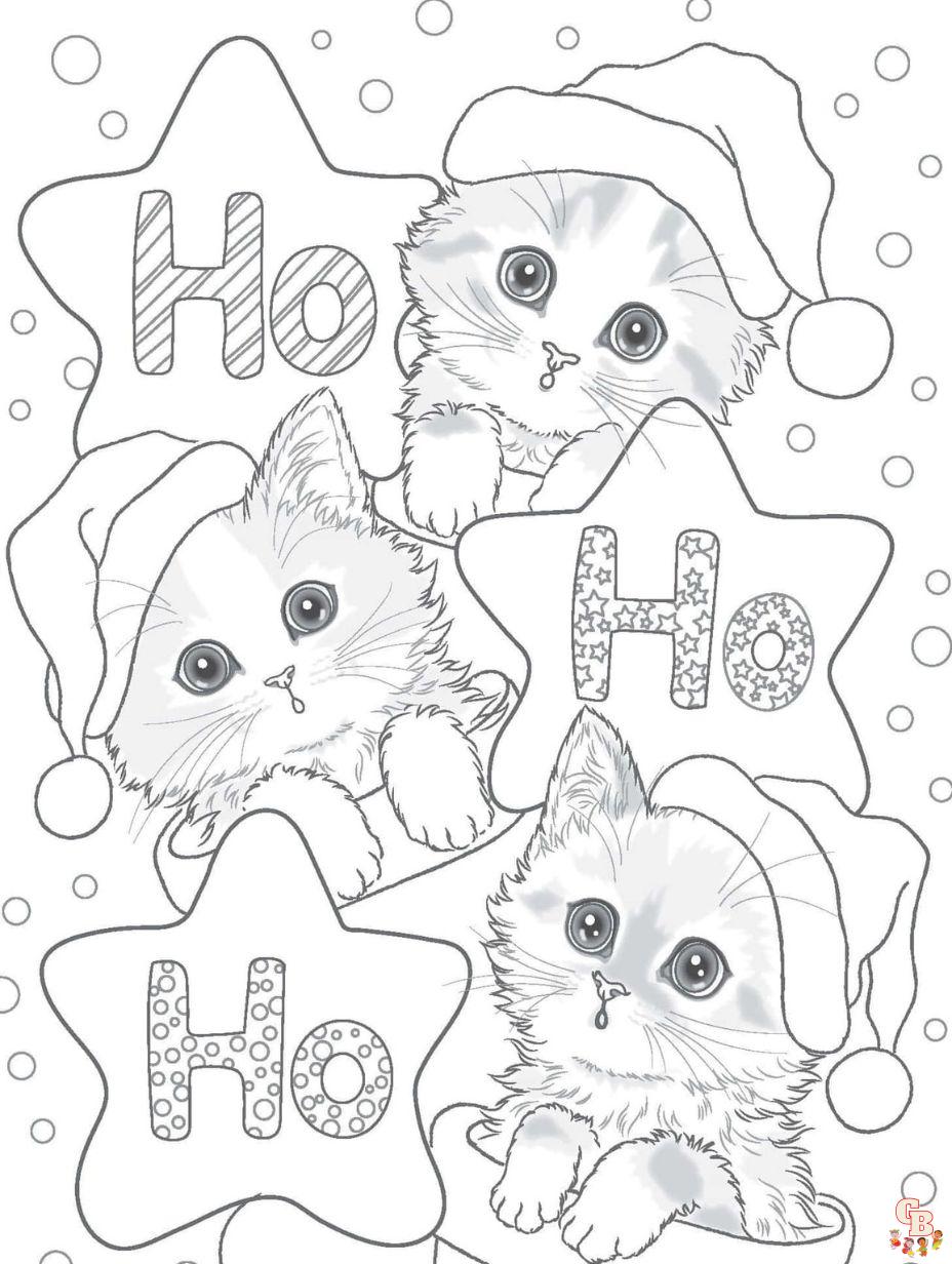 cat christmas coloring pages