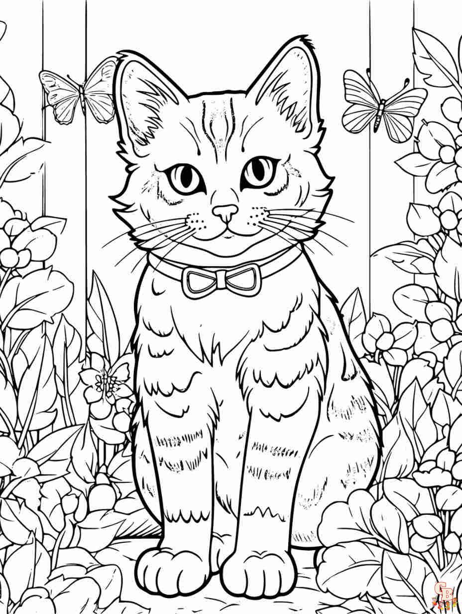 cat coloring pages realistic