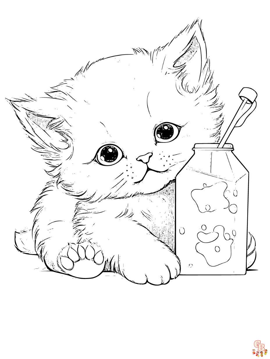 cat cute coloring pages