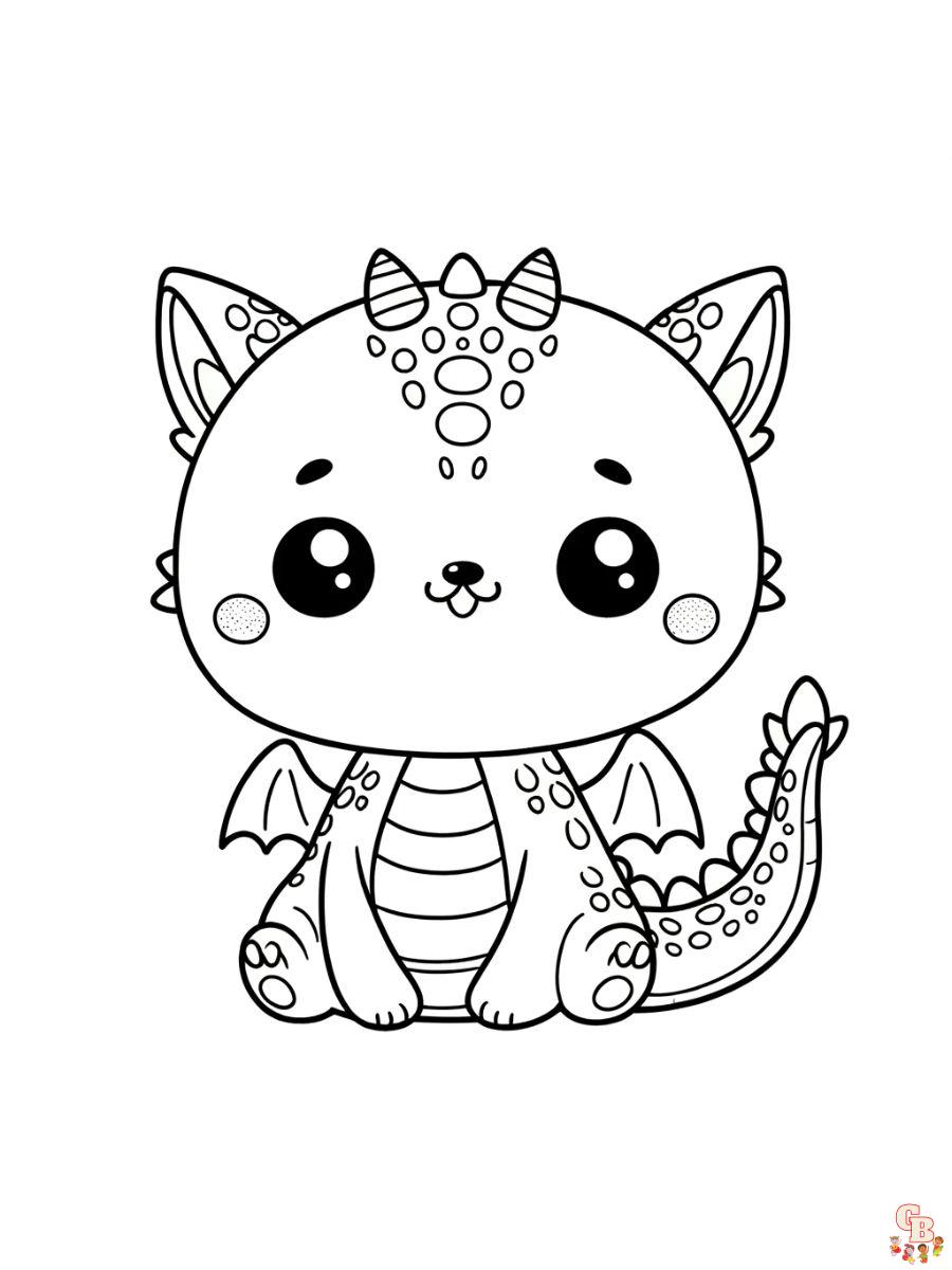 cat dragon coloring pages to print