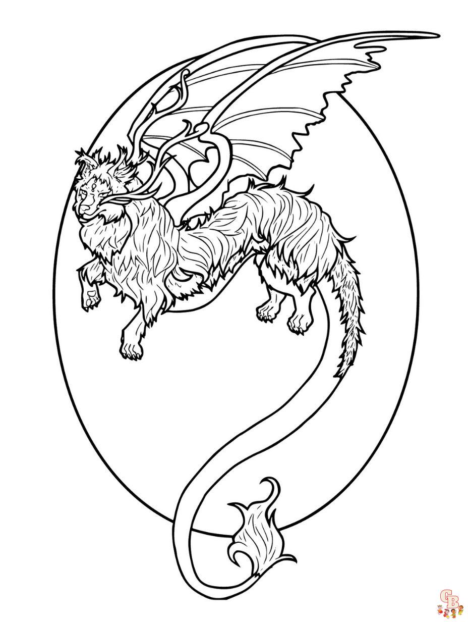 cat dragon coloring pages