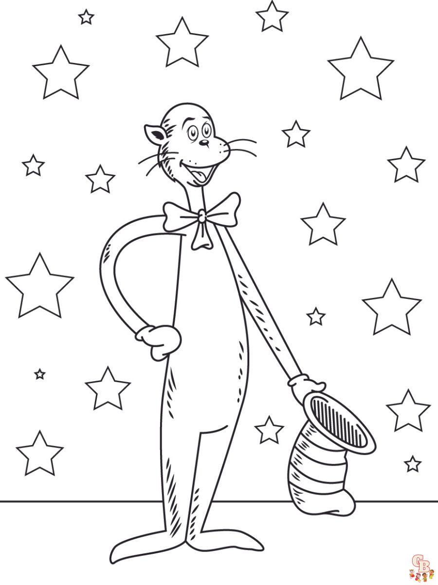 cat in hat coloring pages