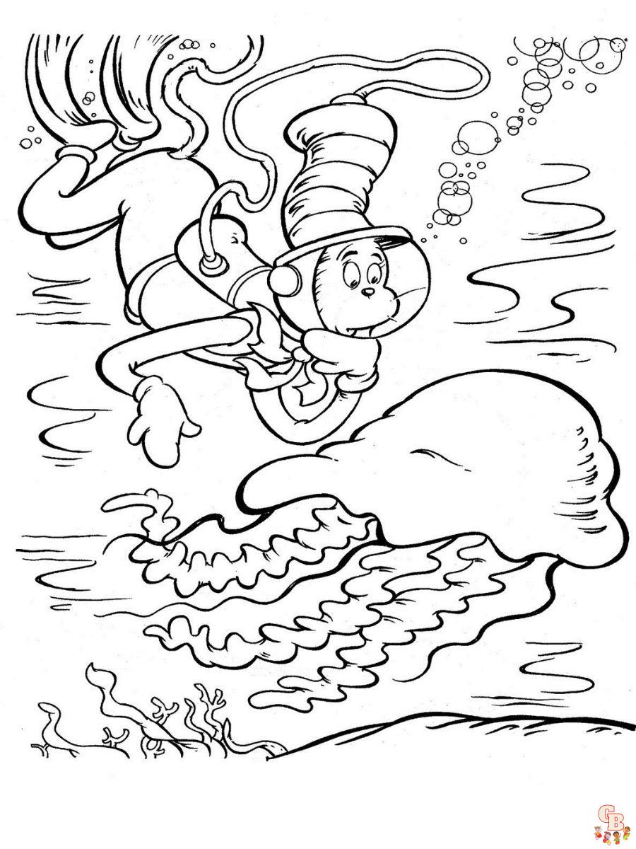 cat in the hat coloring page