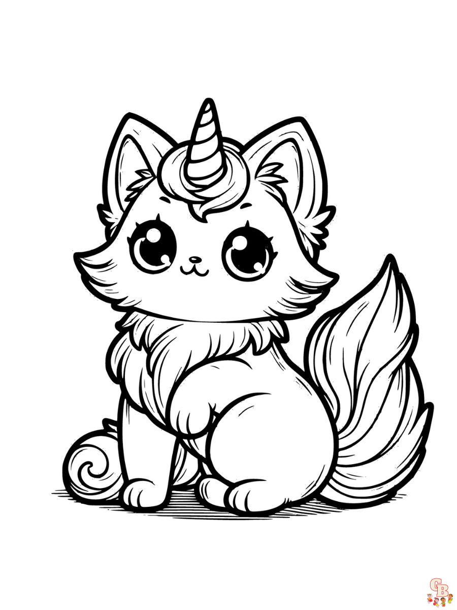 cat unicorn coloring pages