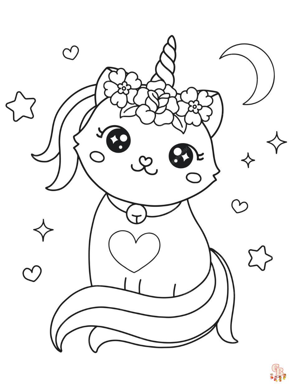 cat unicorn coloring pages